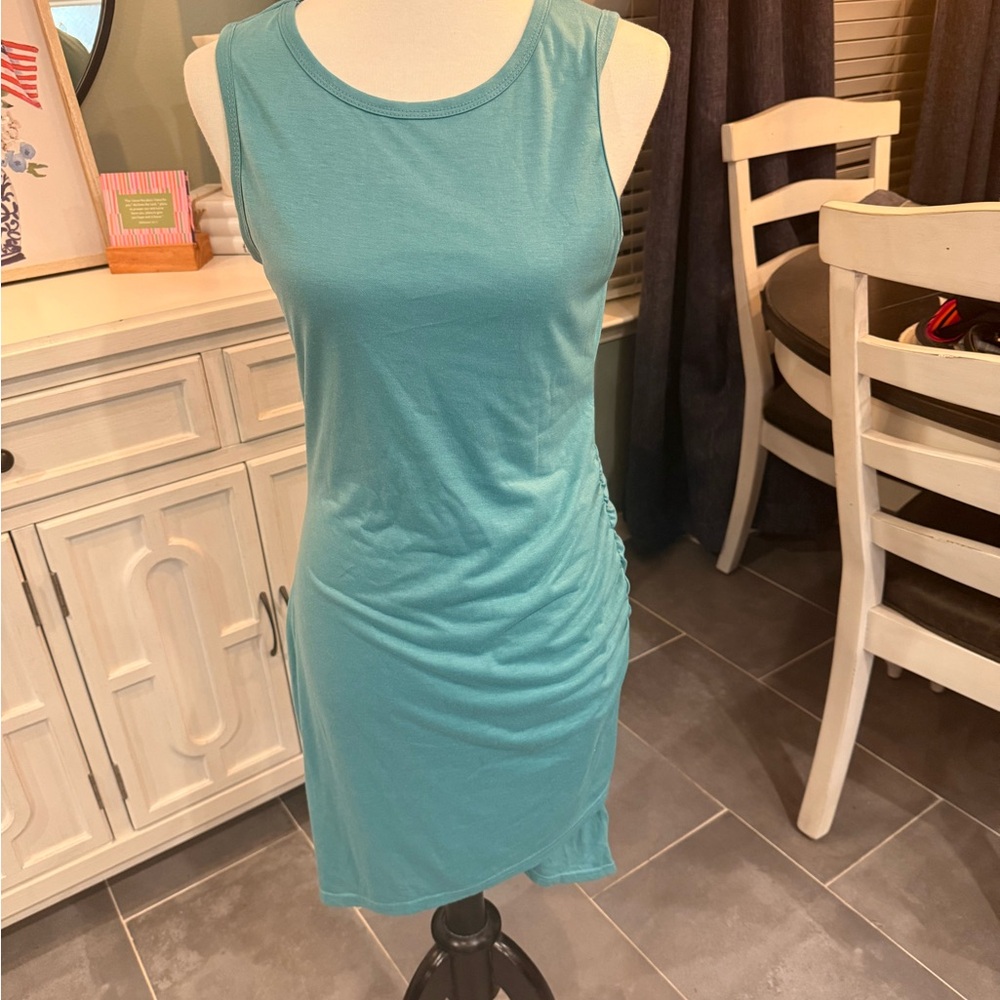 Teal Sleeveless Mini Dress
